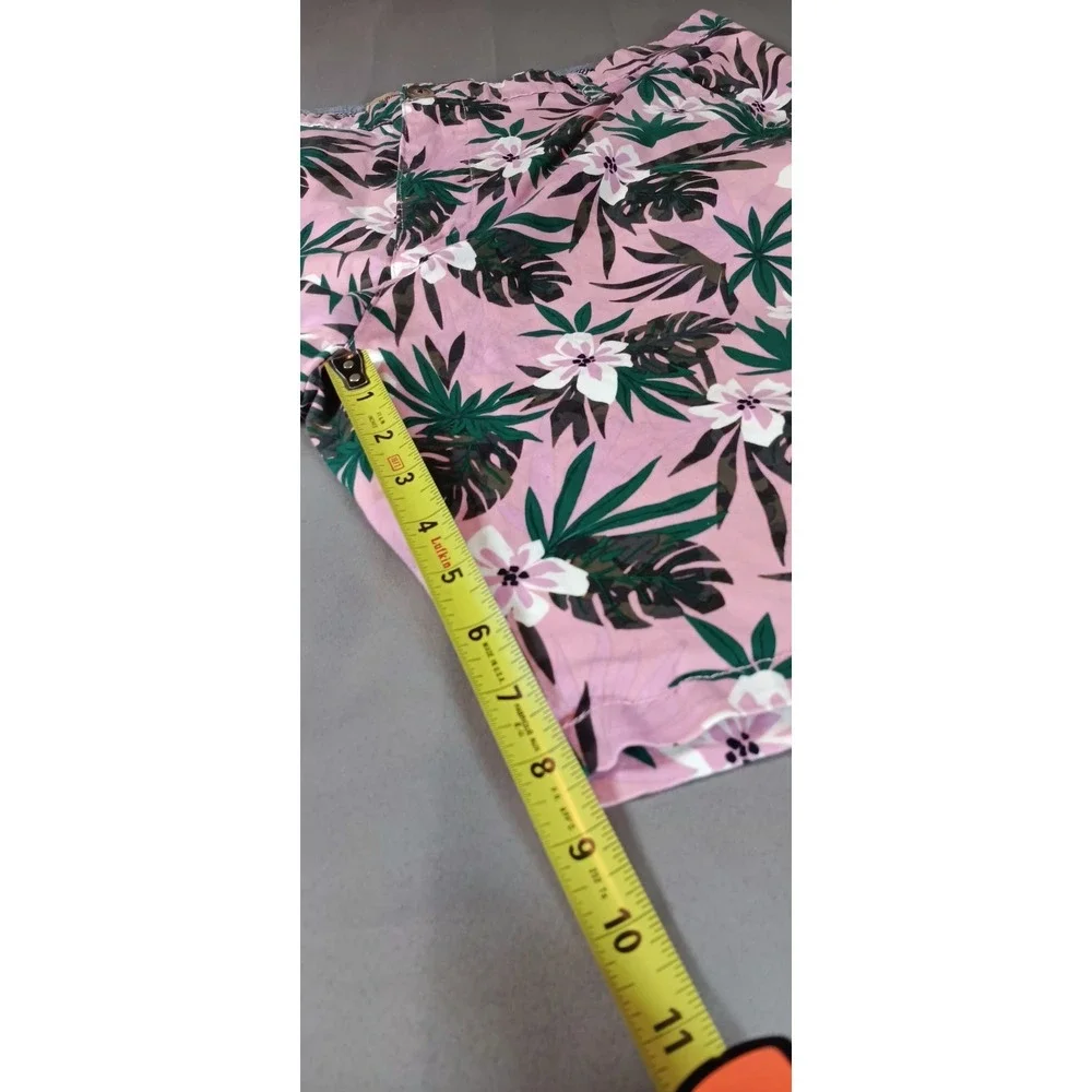 Hudson & Barrow Mens Shorts Size 38 Pink Tropical Hawaiian casual dadcore preppy